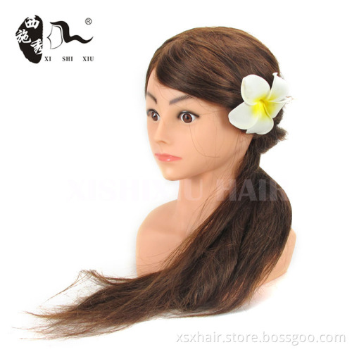 Cheap 100% Human real hair mannequin training head for hairdresser